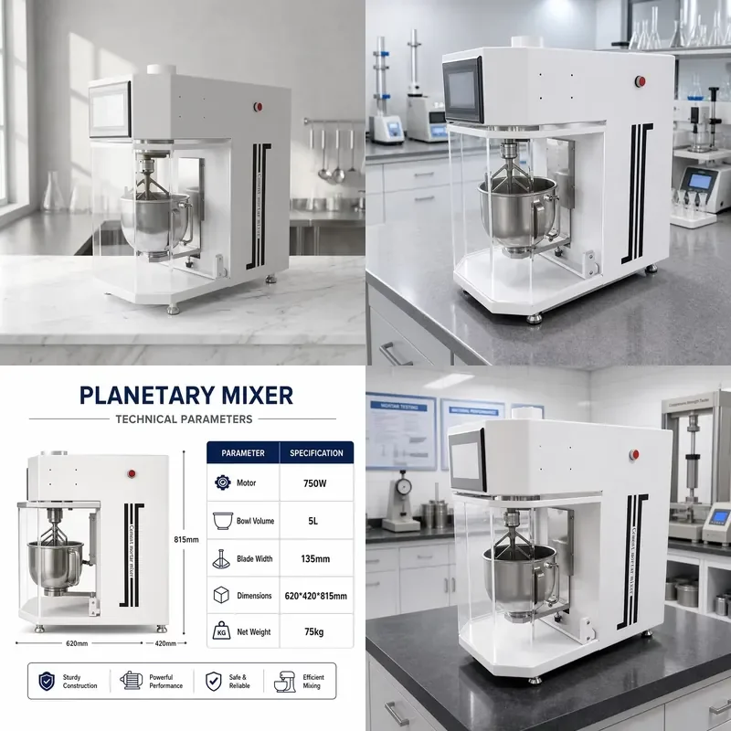 5L Laboratory Cement Mixer Mortar Concrete Mixing Machine with 1 Year Warranty for Construction and DIY Projects