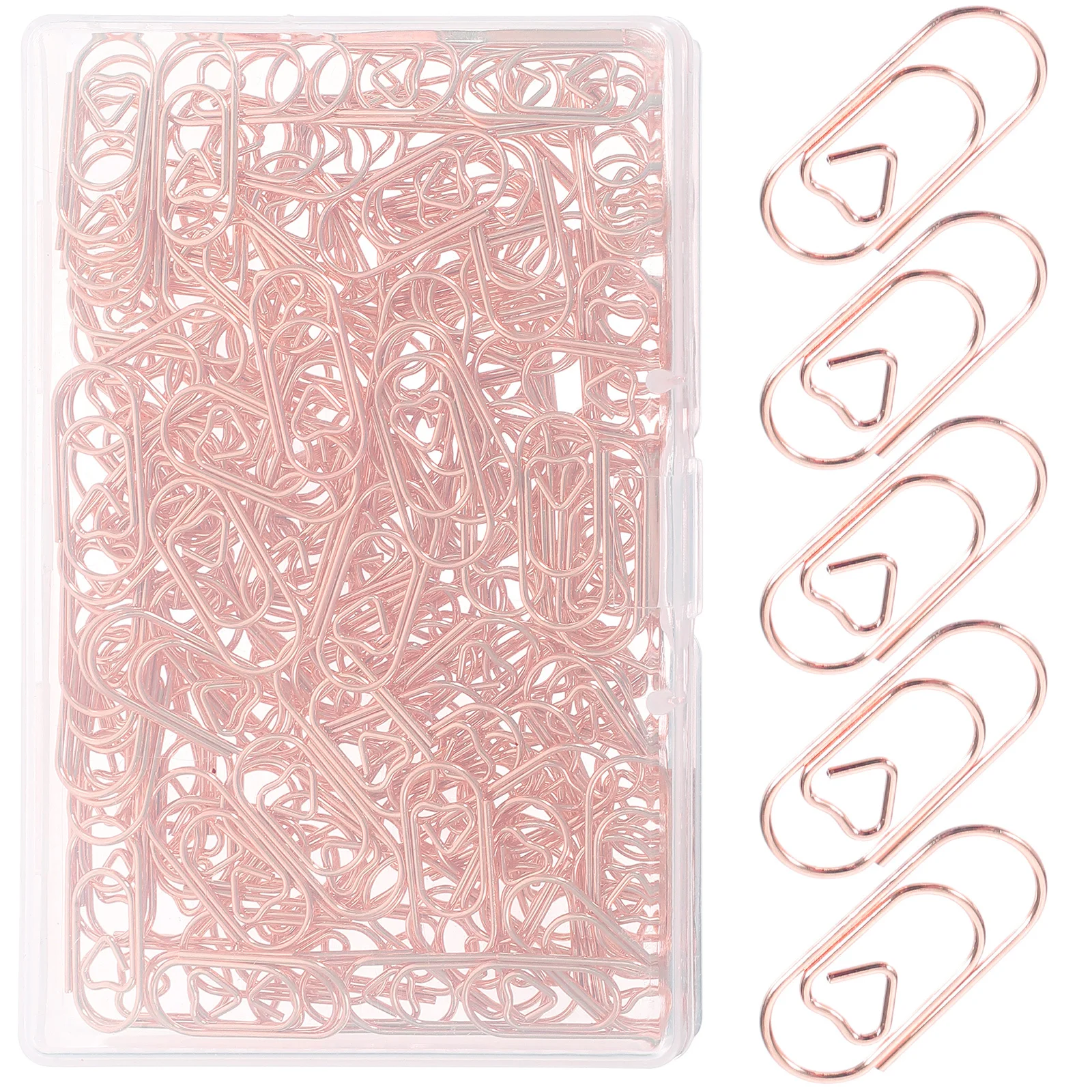 

150Pcs Cute Heart-Shaped Paper Clips Long-Lasting Metal Clips for Calendars Notebooks Greeting Cards Office Supplies