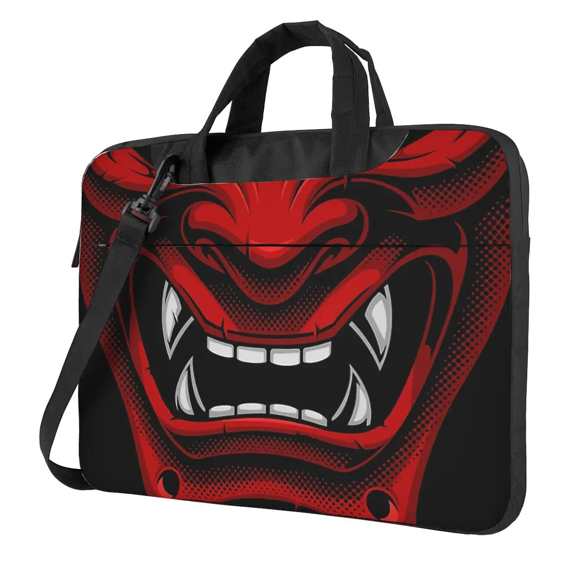 Japanese Oni Demon Mask Laptop Bag Case Protective Vintage Computer Bag Bicycle Crossbody Laptop Pouch