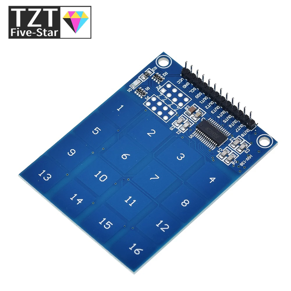 TZT 1/3PCS TTP229 16-Kanal Digitaler Kapazitiver Schalter Berührungssensor-Modul für Arduino – Detail 8