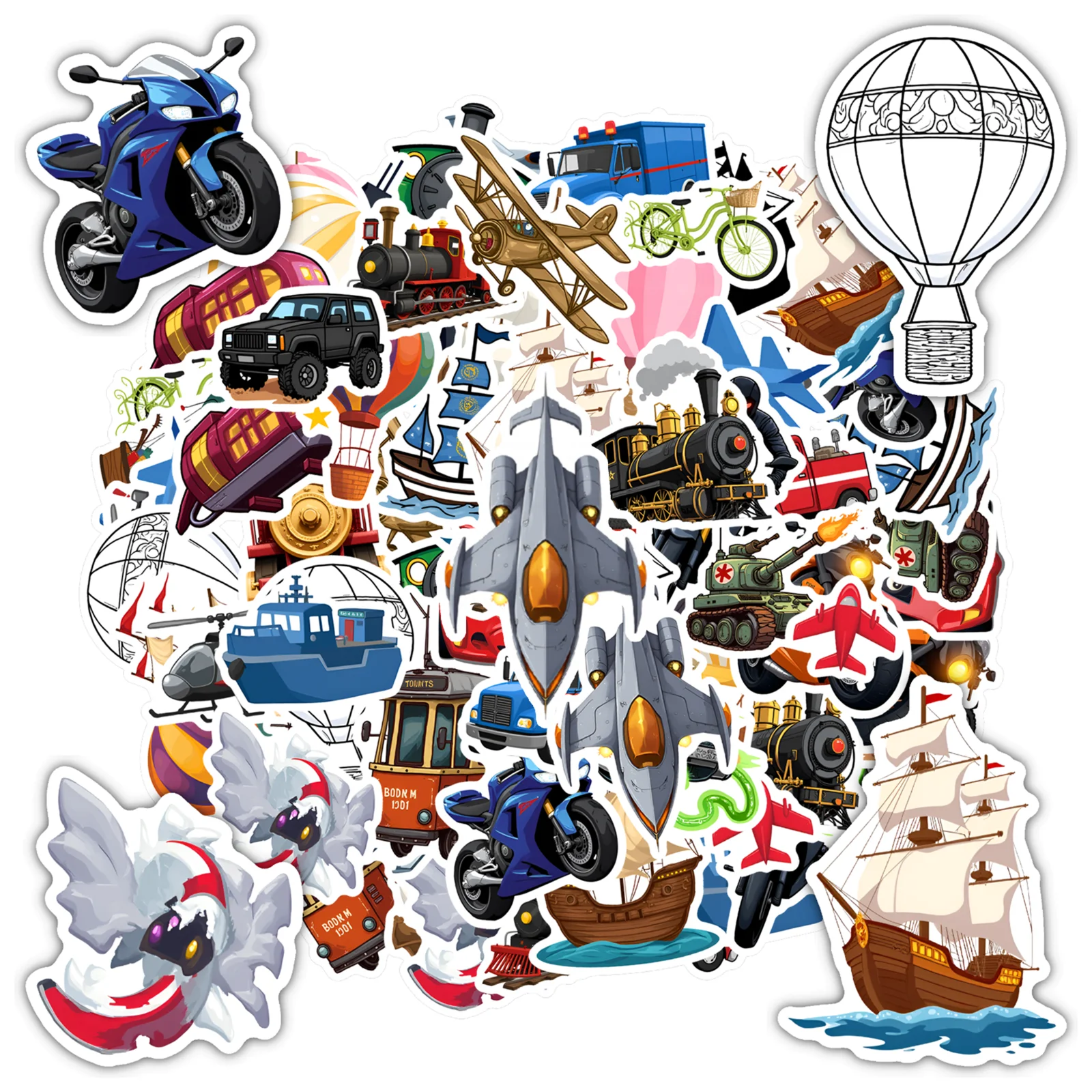 

35-50 шт. игривые транспортные наклейки красочные приключенческие наклейки канцелярские наклейки для багажа ноутбука