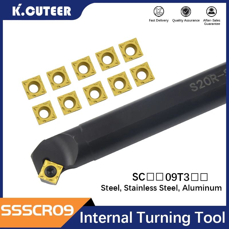 SSSCR/L Lathe turning tools S12M-SSSCR09 S25S-SSSCR09 CNC Internal tool holder metal Boring Bar for SCMT/SCGT09 carbide inserts