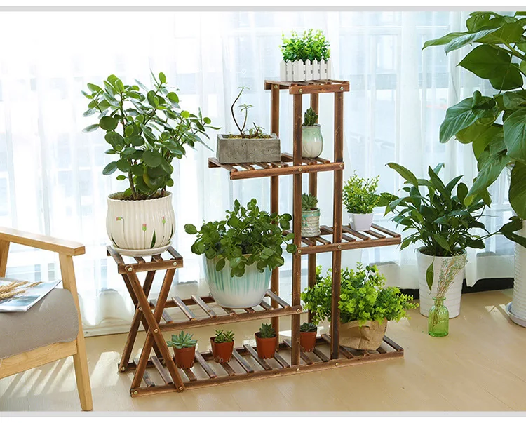 Multi Layer Bamboo Wooden, Plant Display Rack Plants Stand Planter Shelf plant tray suitable for living room and office/