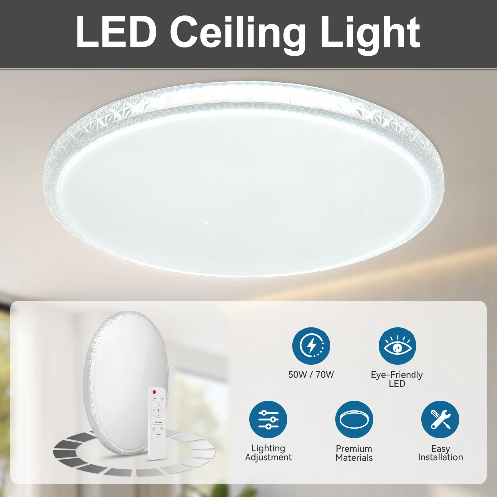 

Потолочные светильники с дистанционным управлением, круглые, с регулируемой яркостью, современные светодиодные потолочные лампы для кухни, гостиной, туалета, 220В.