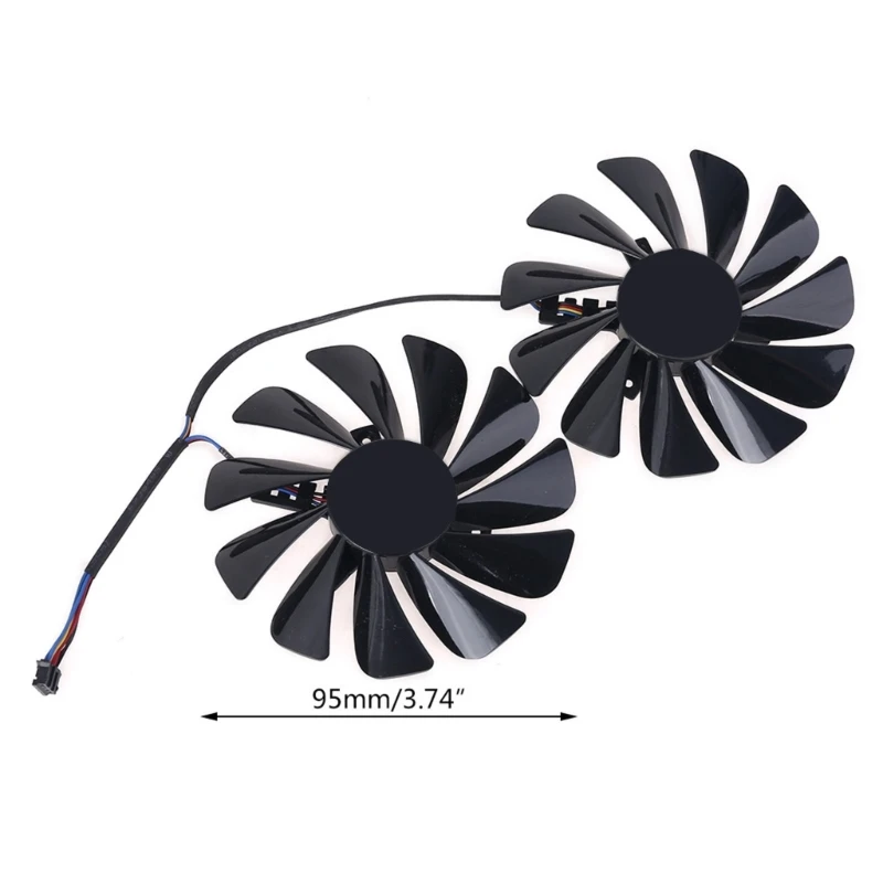 2pcs/set 95mm FDC10U12S9-C RX5700 XT GPU Fan For XFX RX 5600 5700 XT RAW II Graphics Card Cooling Fan