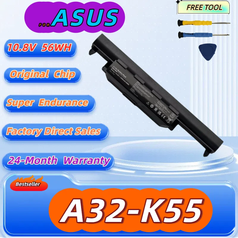

A32-K55 Battery For ASUS K55 K55V X55U A45 A45D A45V A75A A75V K45 K45N K45V K75 K75A K75D R400 R500 X45Free Tool +24M Warranty