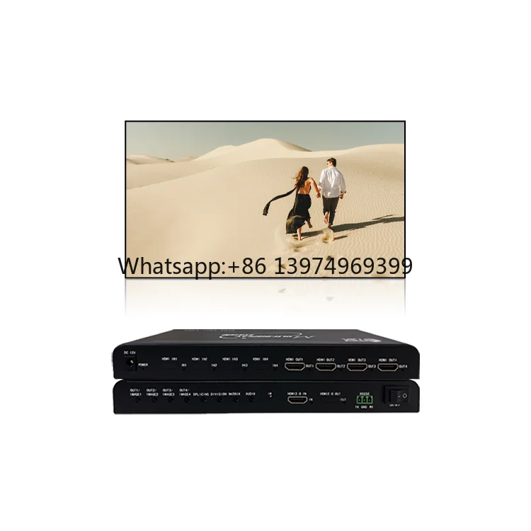 BIT-VWC-4K60-104 4K Video Wall Controller 1 in 4 Out HDMI 2.0 Support 1x4 4x1 2x2 Splicing with 180° Rotation Plug and Play