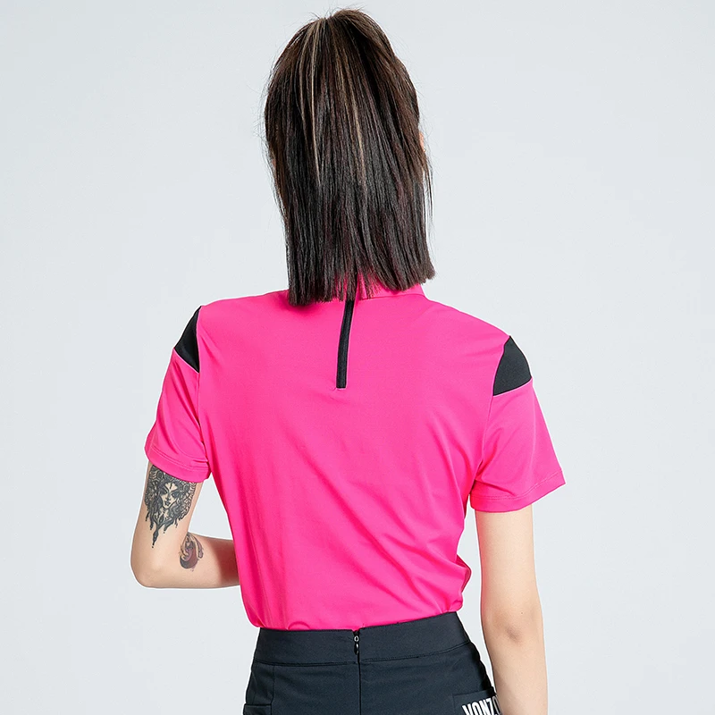 Summer New Golf Clothing Outdoor Women's Sports Shirt Quick drying Short sleeved T-Shirt Lady Casual Half Zipper Flip Collar Top