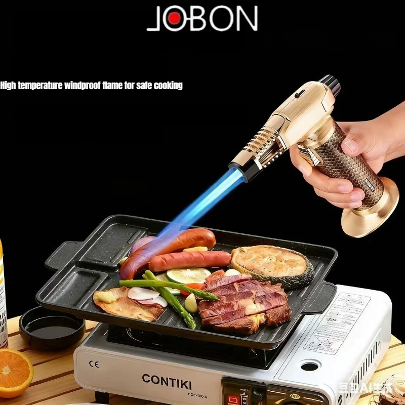 1300 ℃ Windproof Blue Flame Gun Lighter One Key Fixed Flame 360 ° Inverted Ignition Metal Material Multifunctional Use