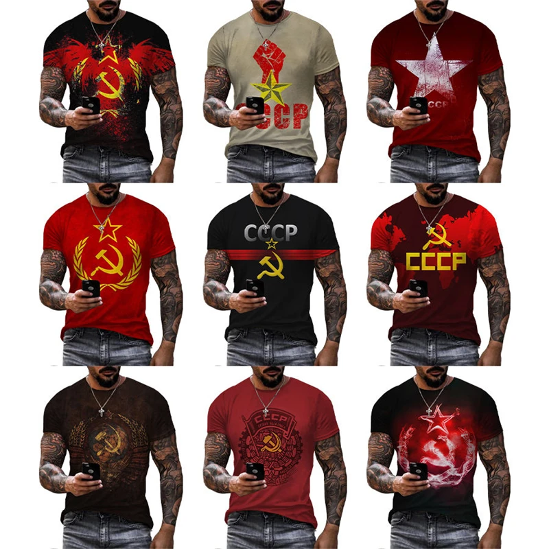 Russia CCCP 3D Printed TShirts For Men Women Clothing USSR Soviet Union Man Short Sleeve Tshirt Moscow Mens Tees Oversized Tops