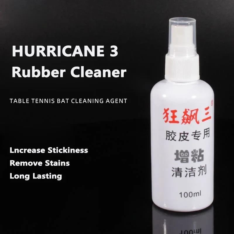 HURRICANE 3 Table Tennis Rubber Adhesive Cleaning Spray Rubber Surface 100ml Table Tennis Racket Rubber Nutrient