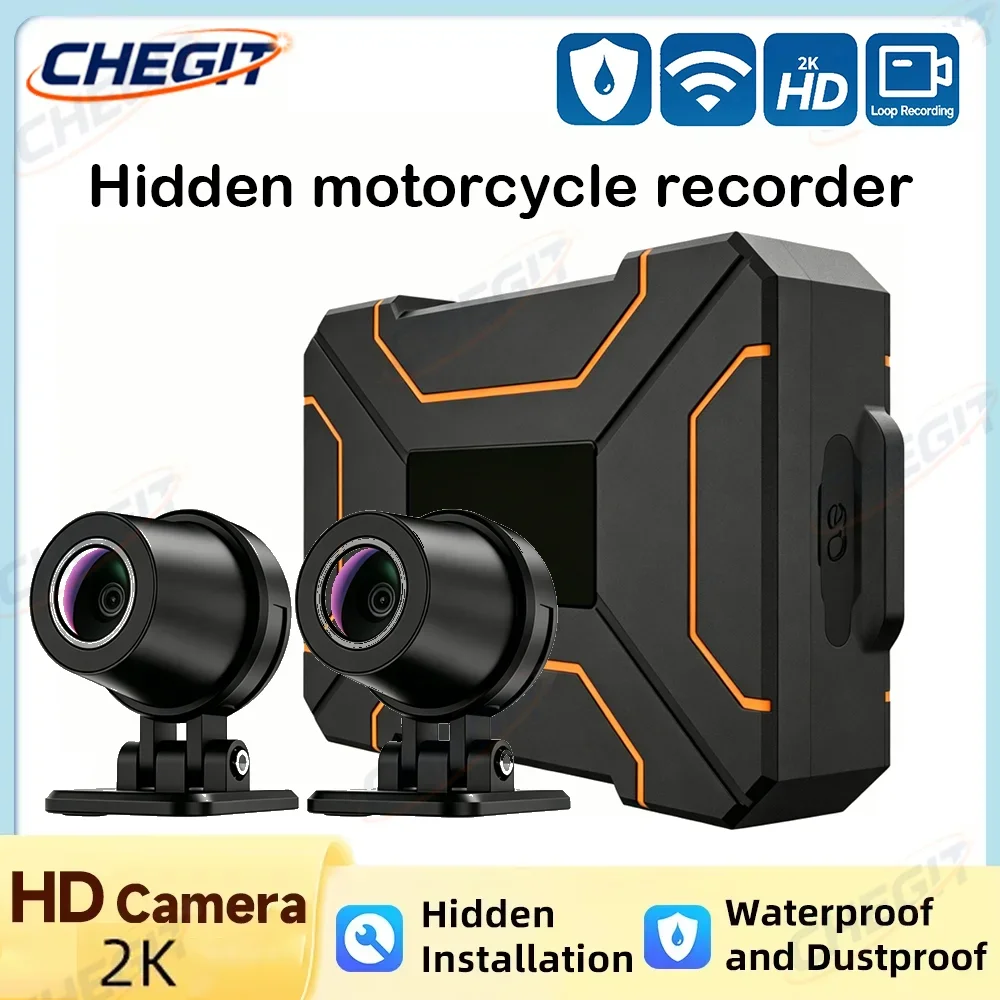 

1080P/2K Motorcycle Camera DVR Full-Body IP67 Waterproof Moto Recording WiFi GPS Dash Cam Driving Video Recorder Black Box