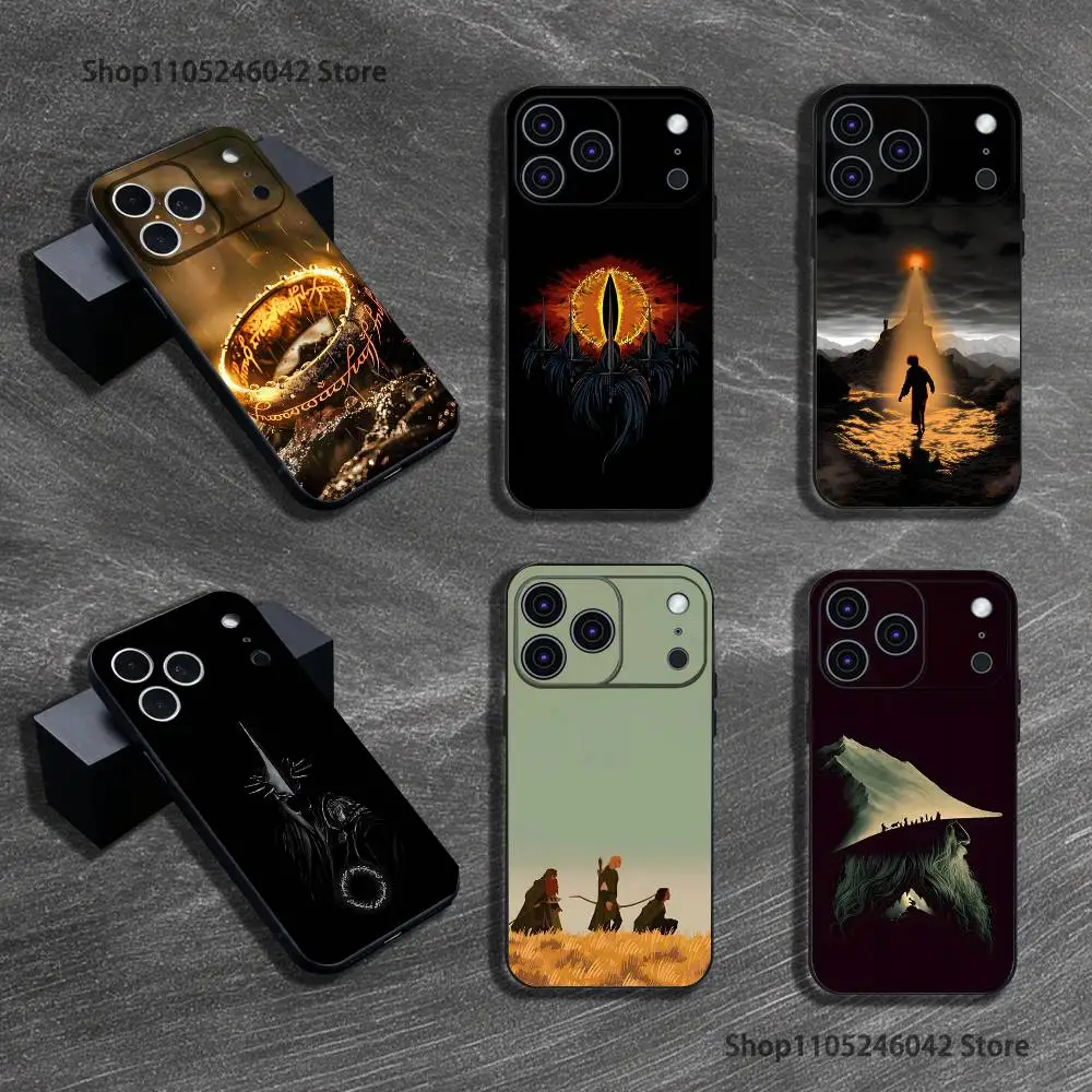 

The L-LordS R-Rings Phone Case For iPhone 17,16,15,14,13,12,11,Pro,XS,Max,XR,Plus,E,SE4,Mini Black Shockproof Soft Cover