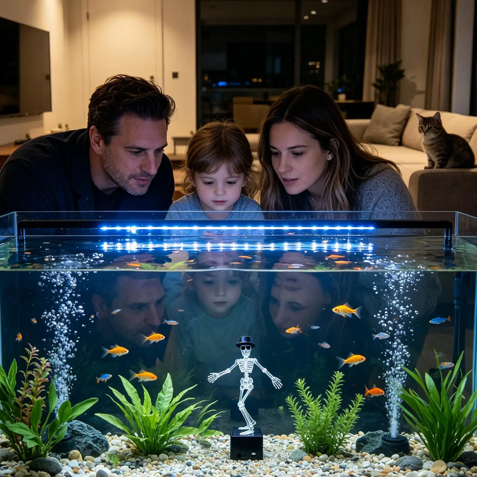 Aquarium Bubbler Decorations Dynamic Adjustable Dancing Skeleton Ornament Dancing Aquarium Skeleton For Home Office Patio Yard
