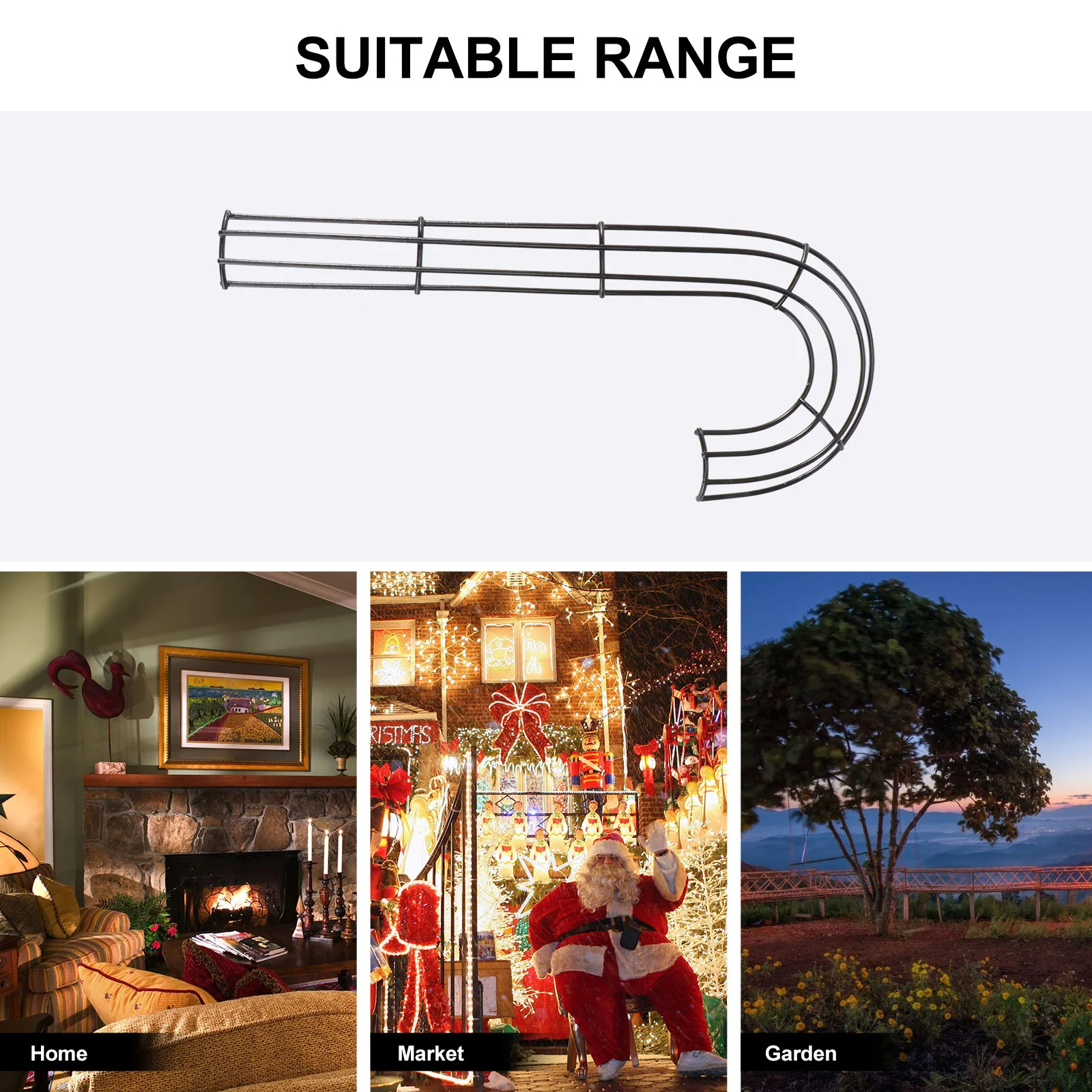 Cerceau de guirxiété en forme de J, décor de verdure, béquille, couronne de fleurs, décor de confrontation, cadre décoratif en fer pour la maison, bricolage
