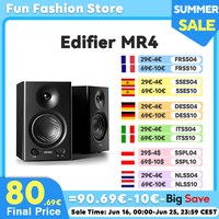 Edifier MR4 2.0 Speakers Studio Monitor (42W RMS) Class-D Amplifier Built-in DSP Wooden Enclosure TRS Balanced/AUX/RCA Inputs