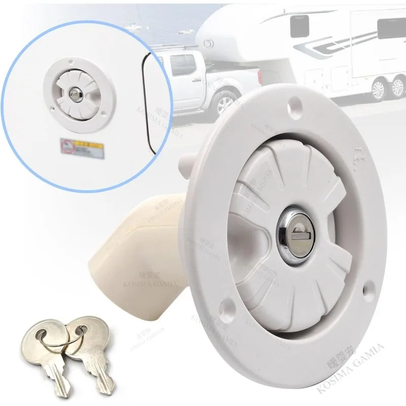 

RV Accessories Black/White Round Gravity Water Inlet with Lock Caravan for RV Boat Camper Trailer Exterior Hatch Car Accessories
