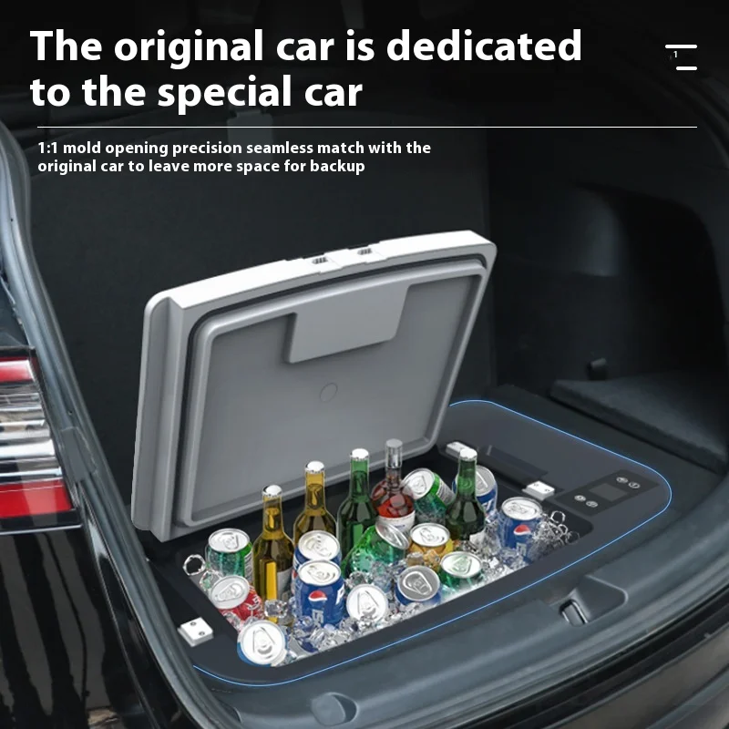 Large Capacity Car Refrigerator with Freezer Mode 12V Trunk Refrigerator Special Car Refrigerator for T-esla MODEL 3/Y