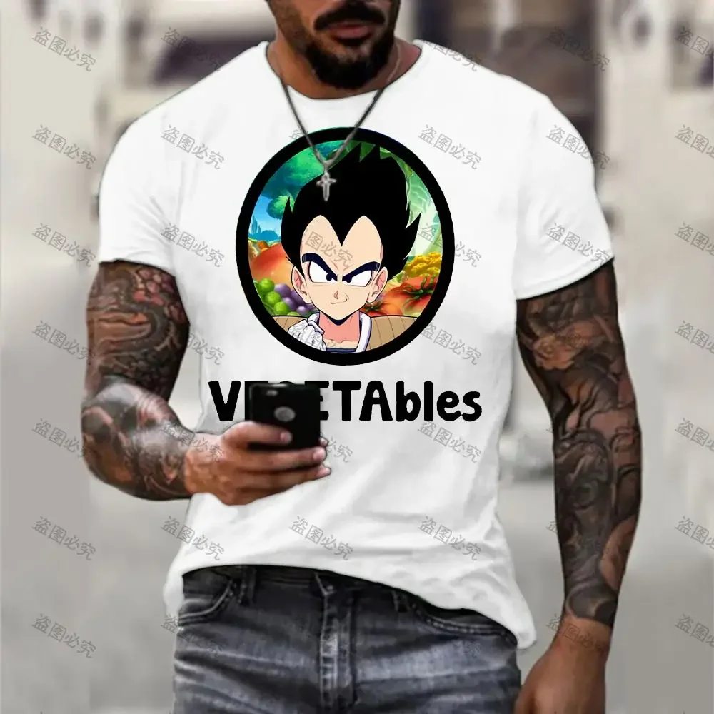 Dragon Ball Z Hip Hop T Shirt for Men Super Saiya Goku Fashion T-shirt Clothing High Quality Trend Essentials Men's Short Sleeve