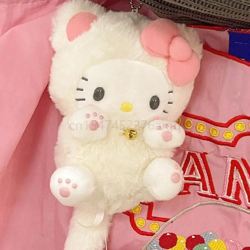 Sanriohello Kitty 10cm Plushie Plush Doll Stuffed Cartoon Schoolbag Pendant Gift Small Ornament Plush Girl Gift Spotify Premium