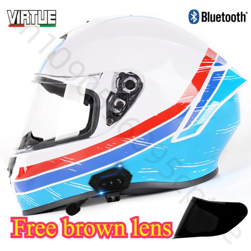 Electric Motorcycle full face helmet Men and Women's All-season Bluetooth Full Helmet Motorcycle Safety Helmet