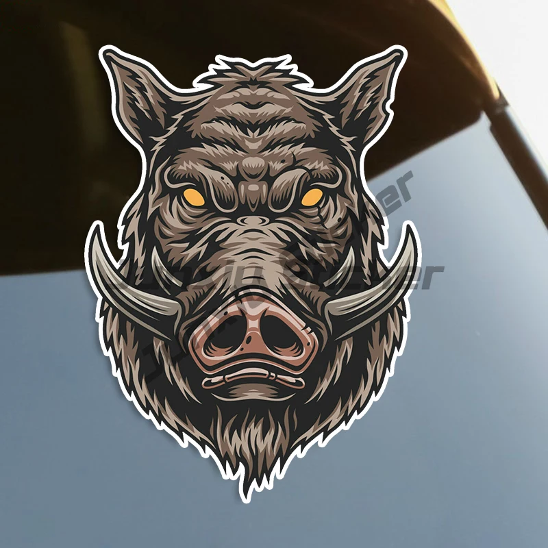 Animal Angry Wild Boar Self-adhesive Decal Car Sticker Waterproof Auto Decors on Bumper Rear Window Laptop Choose Size