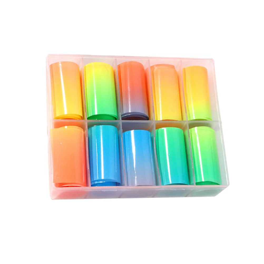 สติกเกอร์ติดเล็บเรืองแสง ชุดกล่อง ปลอดภัยต่อผิว ใช้งานง่าย ตกแต่งเล็บเองได้ สีสันสดใส