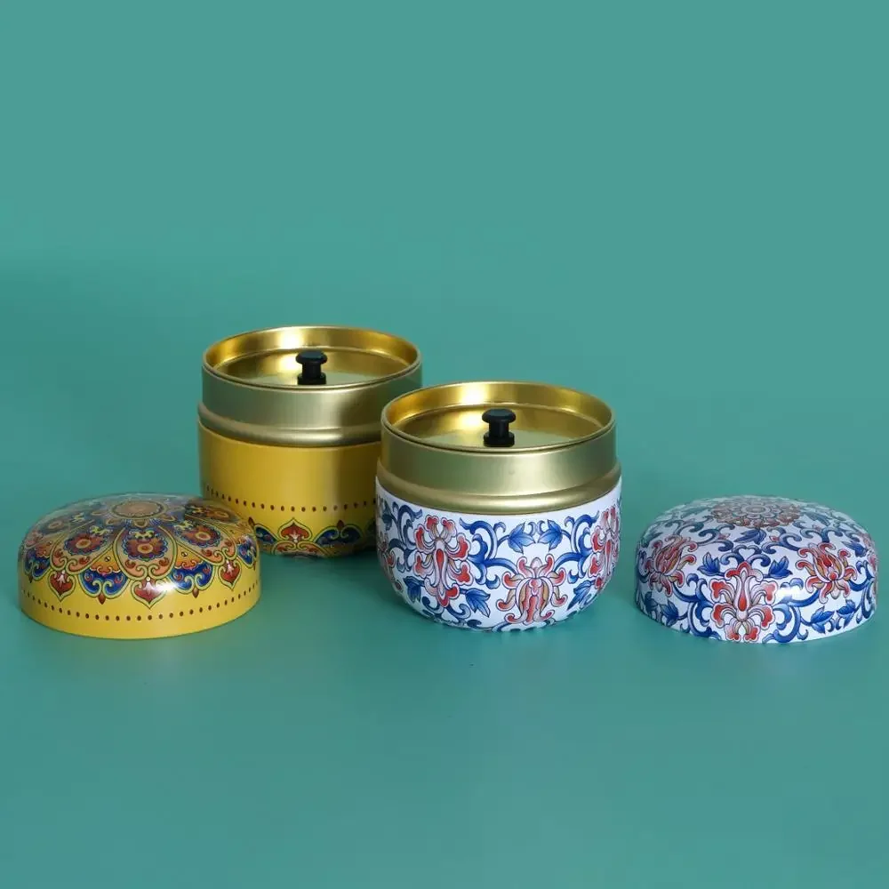 Dampproof Round Tinplate Container, Tea Caddy Nuts Candy Snacks Sealed Jar, Universal Packaging Box