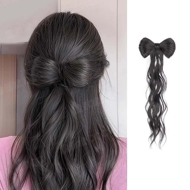 

Bowknot Claw clamp shape Hair Bun Synthetic Clip In Hair Extensions Hair accessories suitable for women's daily use