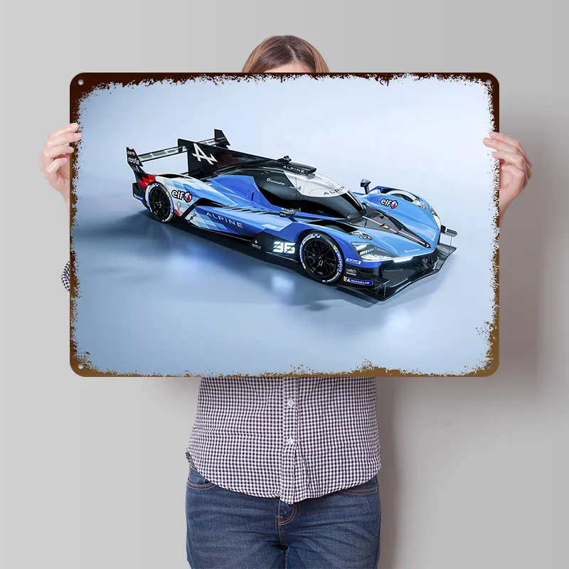 Alpine Racing Car Metal Poster Customized Wall Art Retro Vintage Tinplate Signs for Bedroom Decoration Gaming Living Room Decor