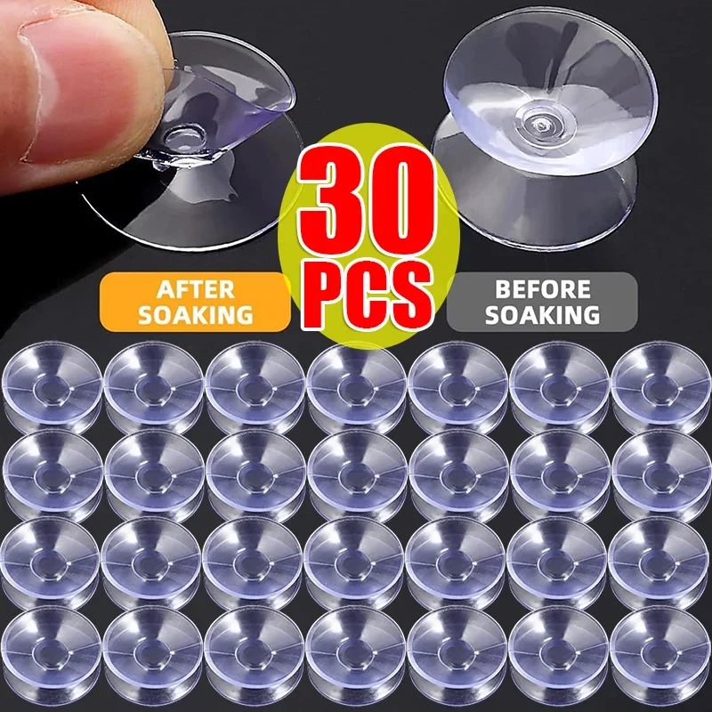 30/1Pcs Double Sided Suction Cups Table Tops Mini Clear Spacer Transparent Hanger Hook Glass Car Window Anti-Slip Sucker Pads