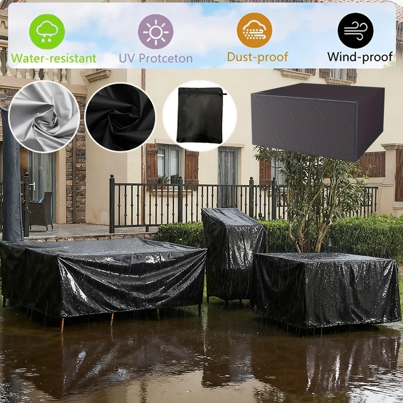 

Heavy Duty Patio Furniture Covers Durable Oxford Cloth Outdoor Sectional Sofa&Table Set withElastic Band Closure,Snap-Fit Design