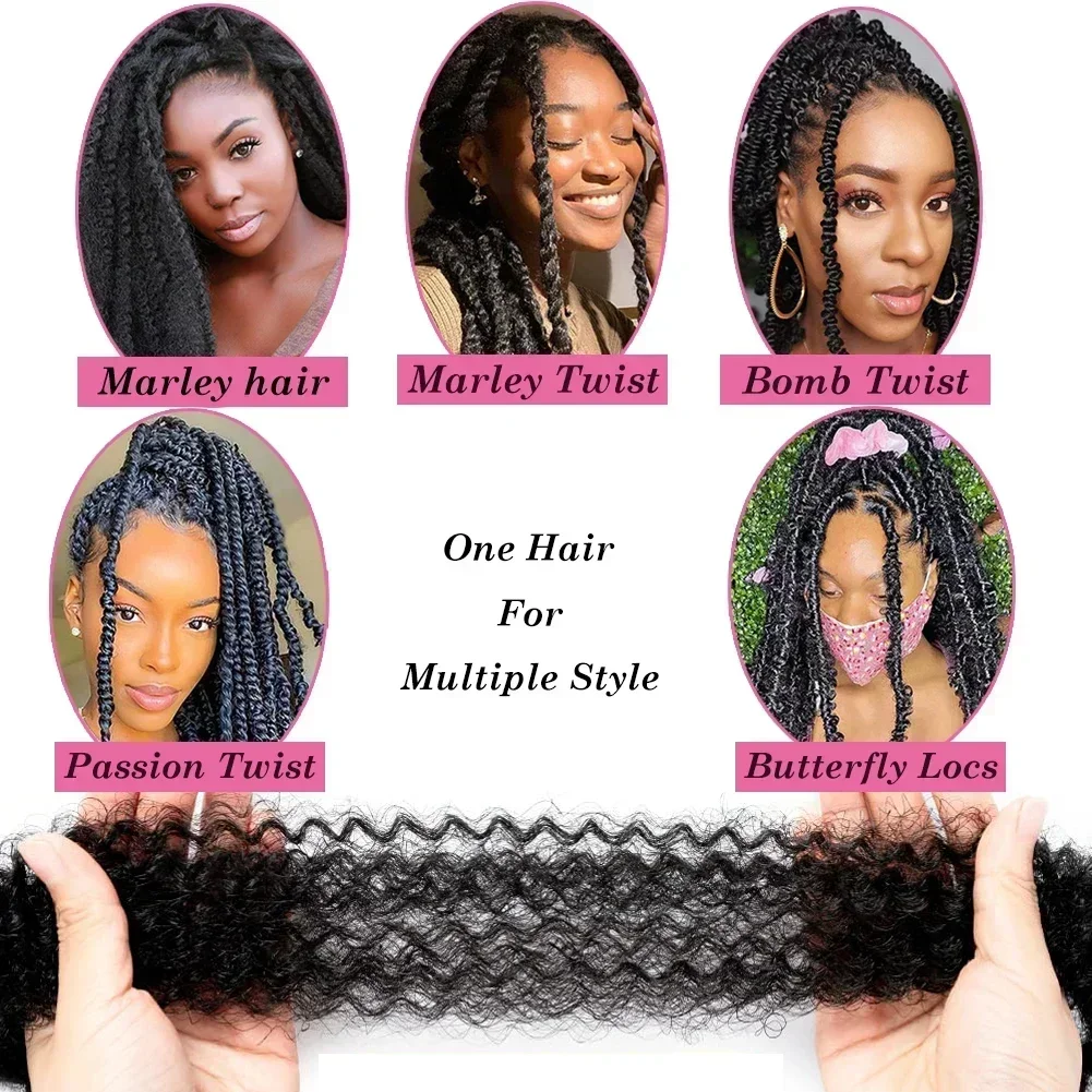 Synthetic Crochet Braid Hair Kinky Curly Braiding Hair Marley Braids Afro Twist Hair Bulk Extensions Marely Hair For Black Woman