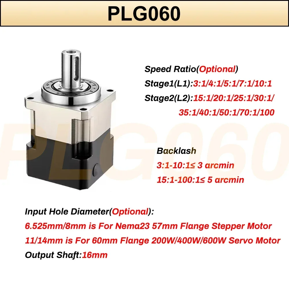 6.35/8/11/14Mm Input Planetary Reducer High Precision Reducer for Nema23/34 Stepper 60/80mm Servo Motor Reducetion Gearbox Gear