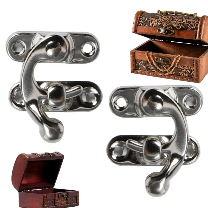 Hasp Latch Lock 2pcs Brass Retro Clasp Latch For Antique Box Vintage Style Mini Hasp Latch With Mounting Screws For Jewelry Box