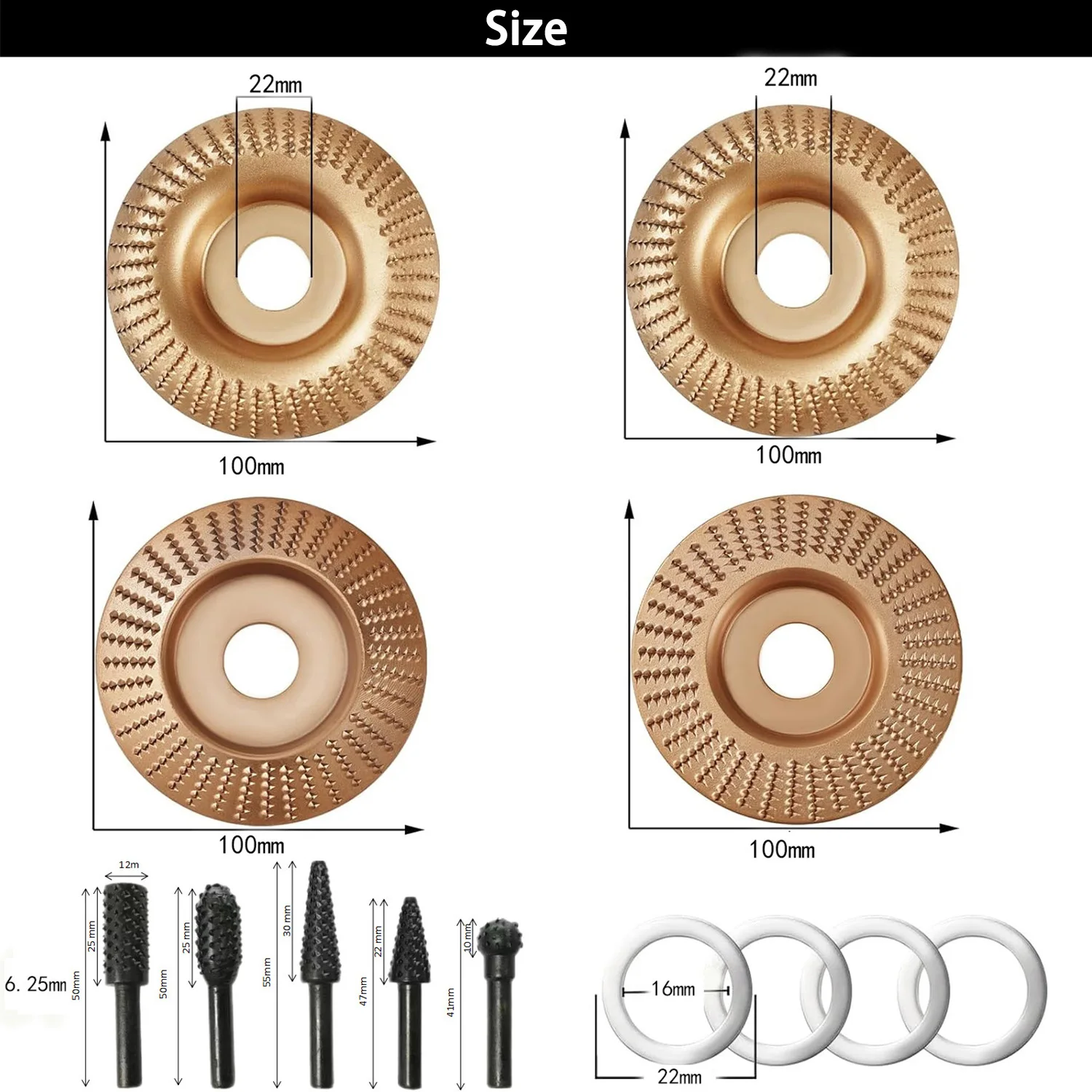 Wheel Versatile Sanding Disc Set Angle Grinder Polishing Pad Woodworking Carving Wheel Polishing Wood Shaping Tool Abrasive Disc view 6