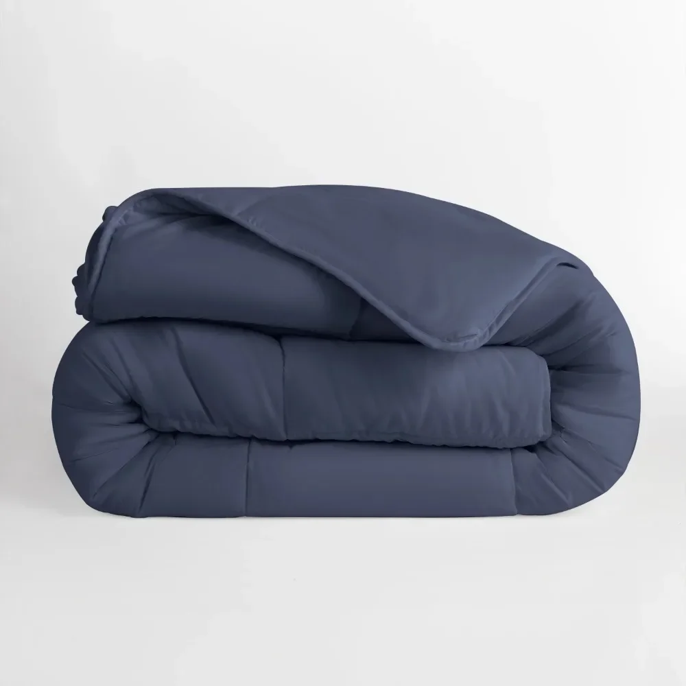 Navy All Season Alternative Down Solid Comforter, Full/Queen