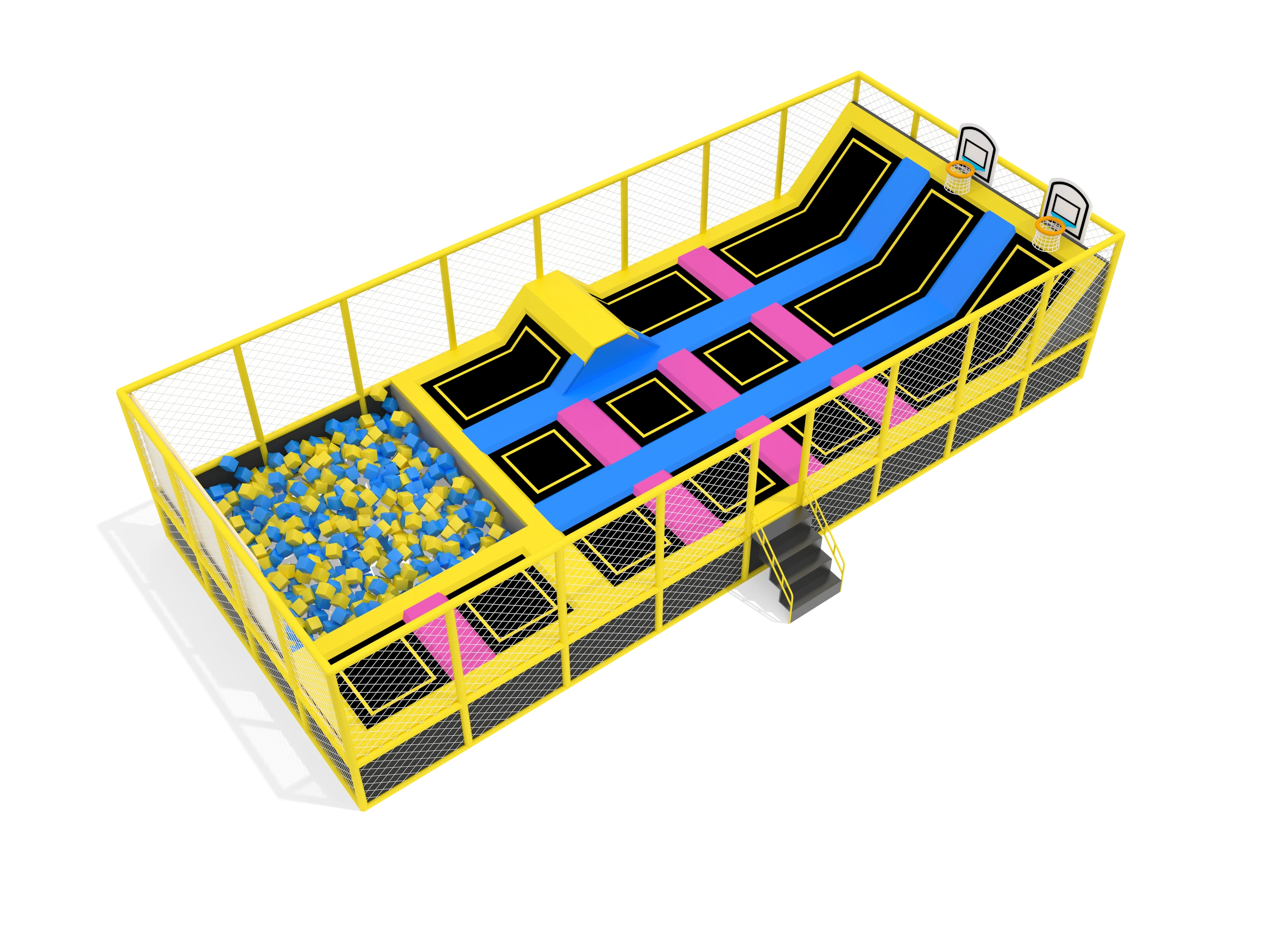 Exported to Slovenia Custom-made Trampoline Park With Climbing Wall HZ-LG089