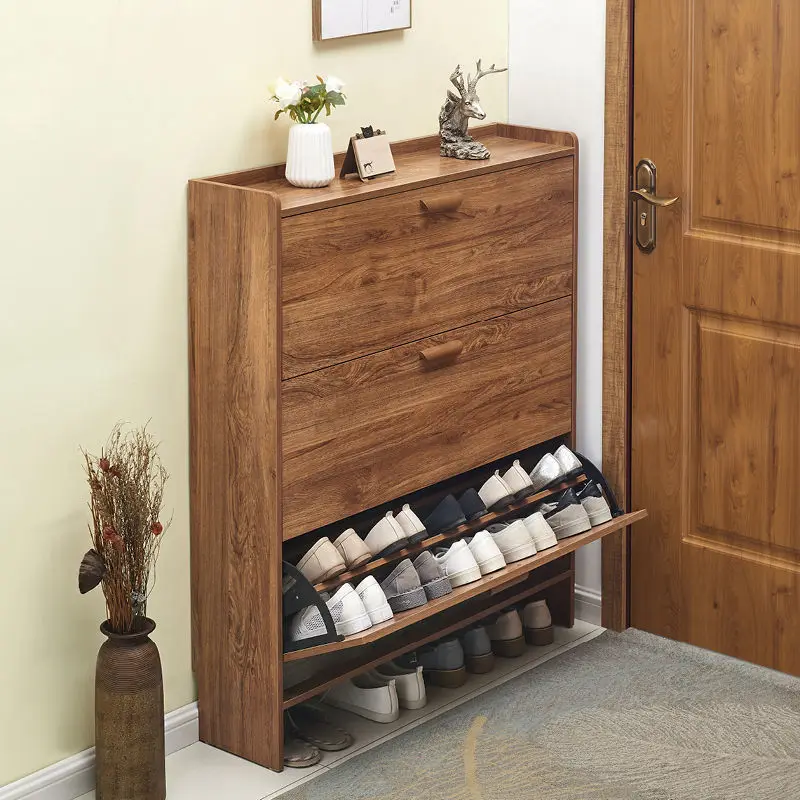 Shoe cabinet 17cm corridor entrance household Internet celebrity tipping bucket entrance cabinet against the wall storage narrow