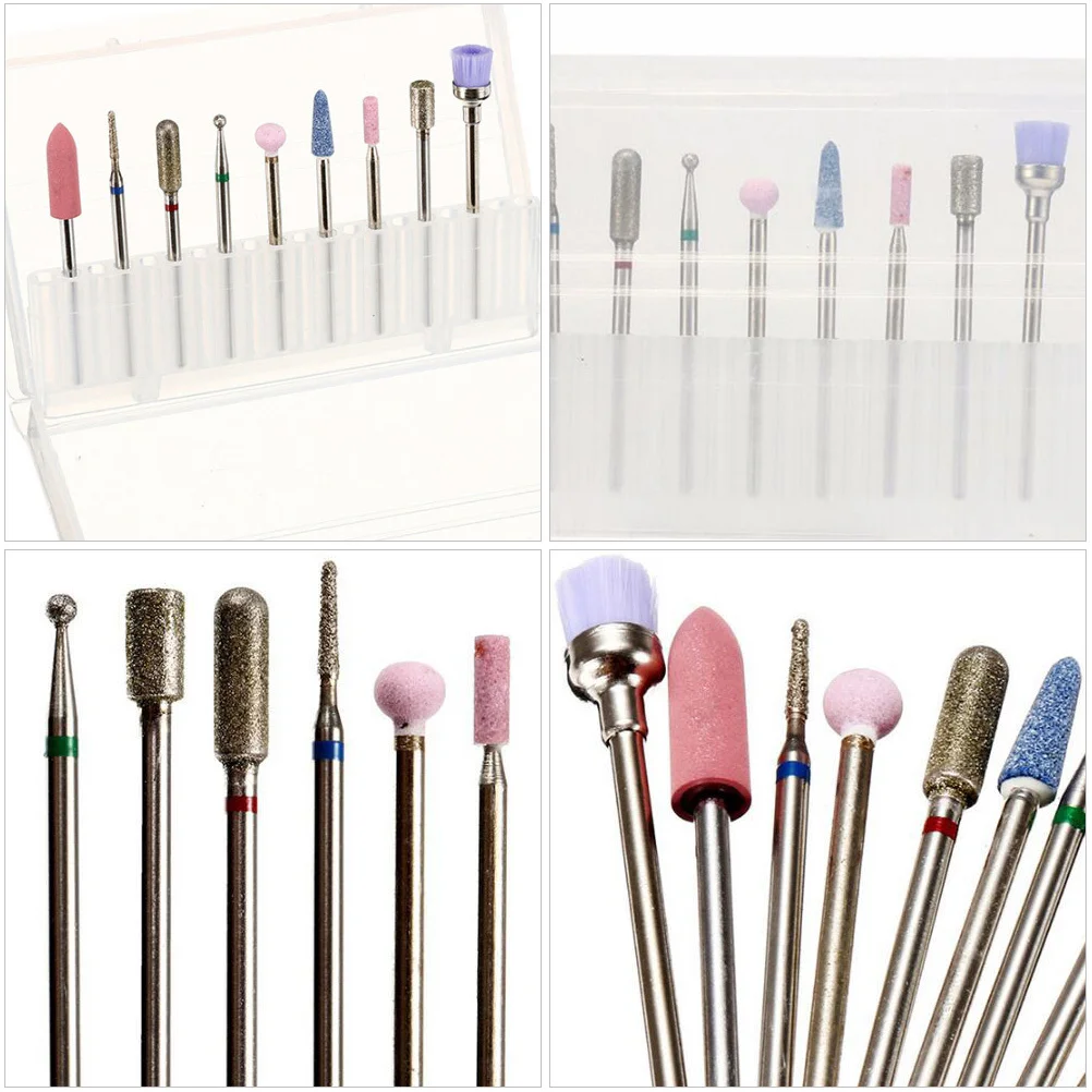 9 قطعة أداة آلة تلميع المعادن لطحن الأظافر لإزالة الجلد الميت لقم الثقب المخاريط المستديرة