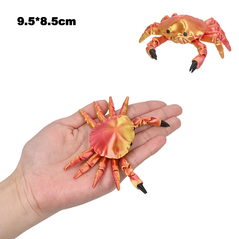 3D-gedruckte bewegliche Gelenk-Flexi-Krabbe, niedliche Meeresorganismus-Figur, Spielzeug, Heimdekoration, Geschenk – Detail 9