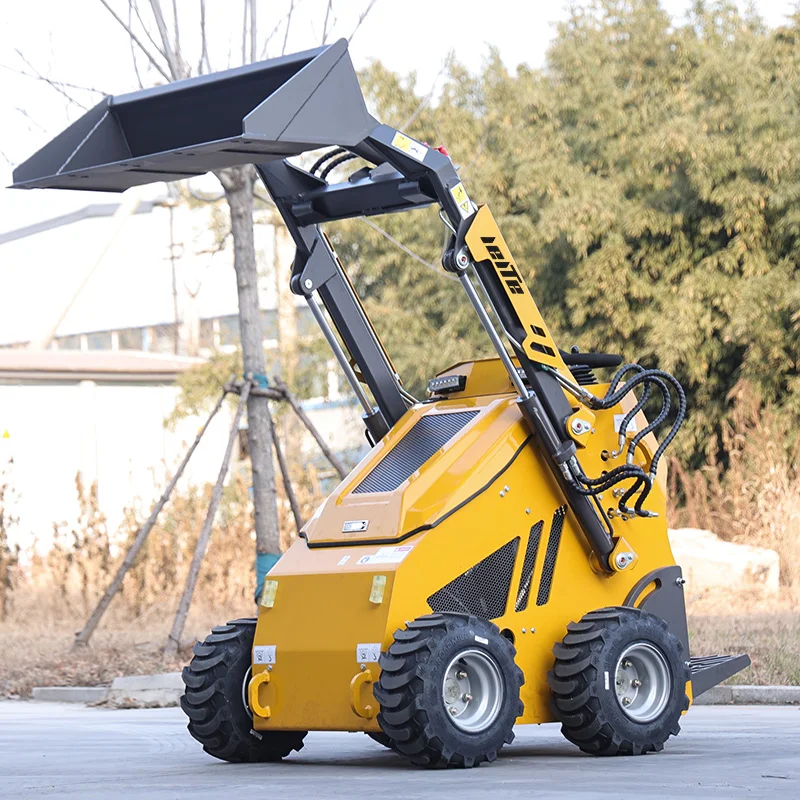 Leite Multi-Function mini skid steer loader Farm Use Skid Steer Loader 4×4 Wheeled Loader New Design Loader Customized Sale
