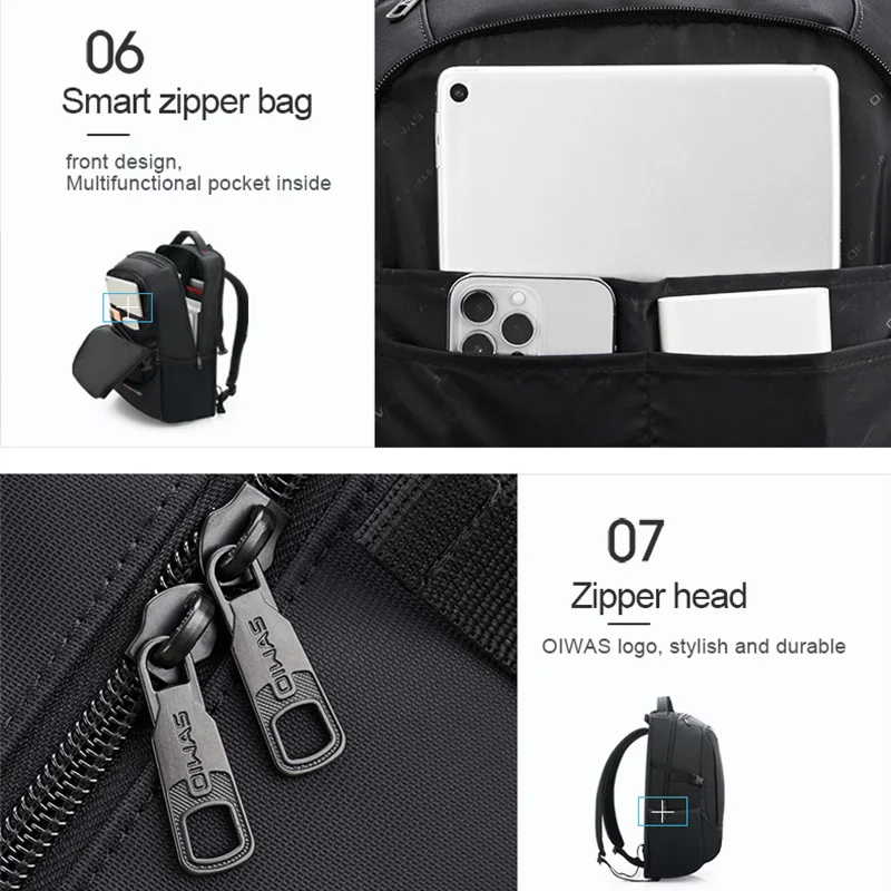 Imagem -06 - Oifoi Mochila Executiva Grande com 15.6 Espaços Bolsa de Laptop Masculina Fashion para Viagem a Prova Dágua para Adolescentes e Mulheres Bolsa Escolar Feminina