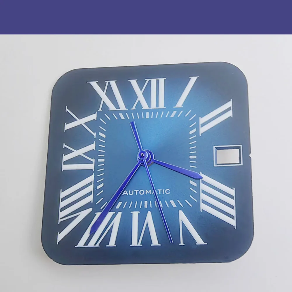 27 مللي متر مربع الروماني الهاتفي مع الأيدي الزرقاء ل NH34 NH35 الحركة التلقائية ل 3 ساعة الطلب تعديل الملحقات