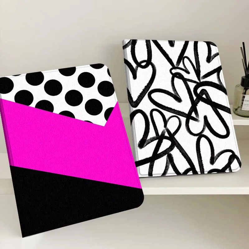 

Black Polka Dot Pink Stripe Tablet Case For Samsung Tab Galaxy S6 S11 A A7 A8 A9 A11 10.1 10.4 10.5 Plus Lite Gift