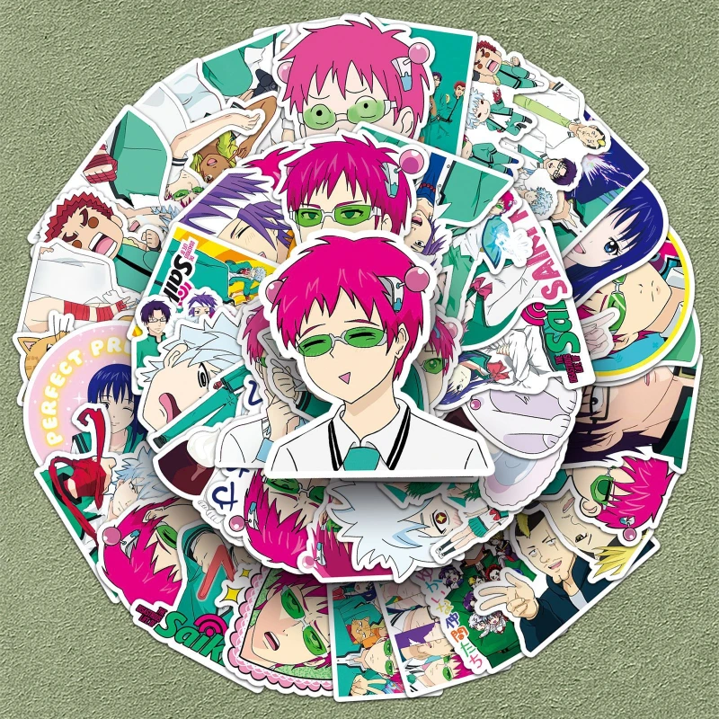 50/30/10PCS Saiki Kusuo Nendou Riki Teruhashi Kokomi Popular Anime Peripheral Decoration Stationery Computer Waterproof Stickers