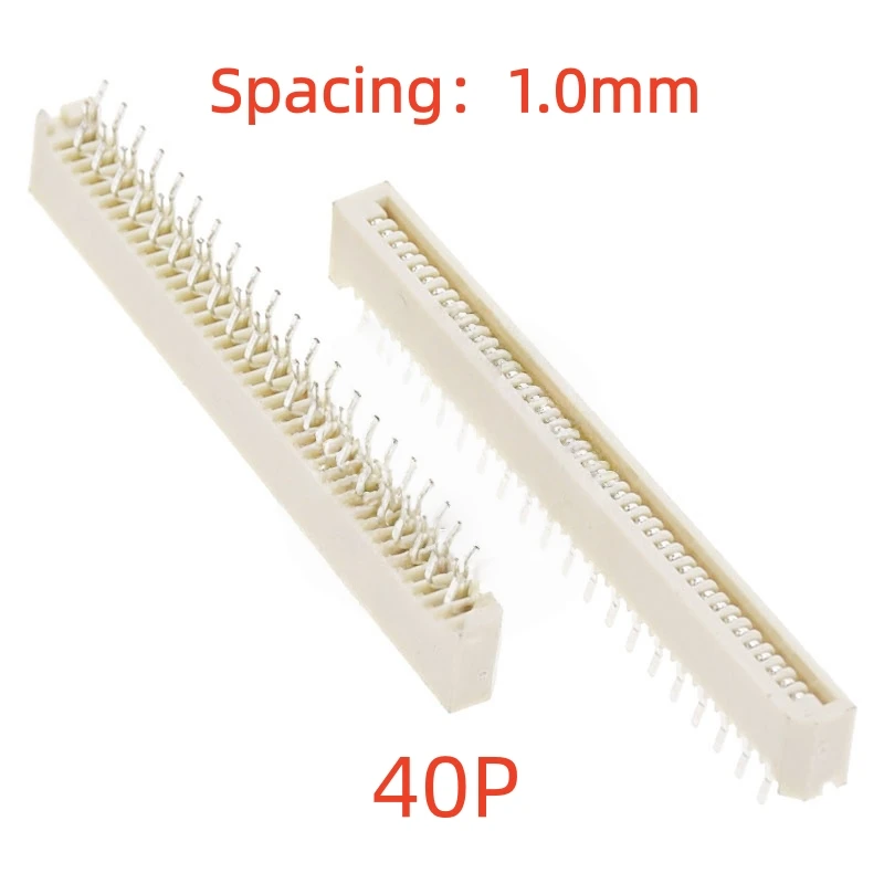 10pcs 1.0mm Fpc/ffc Connector Lcd Flexible Flat Cable Socket Double Row Dip Straight Pin Type 40pin 1.0mm-40p