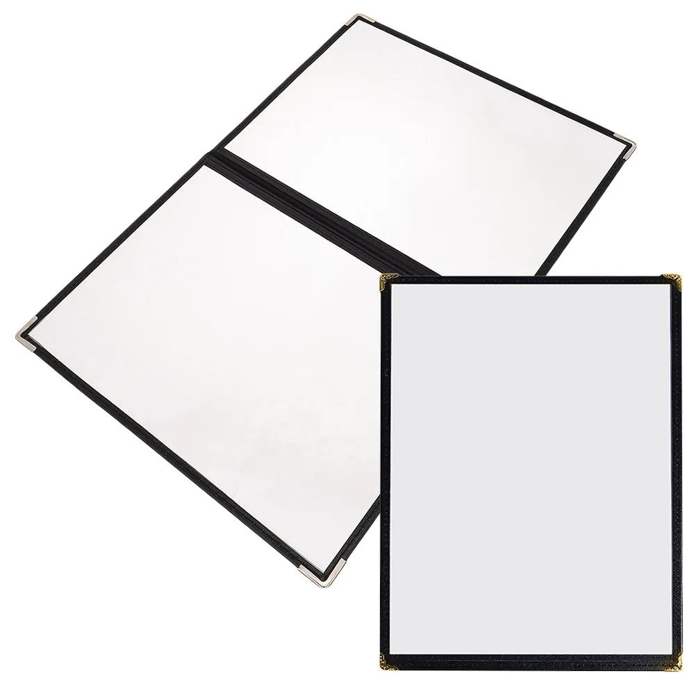 

2Pcs Clear PVC Menu Cover Binder for Restaurant Cafe Bar Wine List Loose Leaf Ring Folder Transparent Protector Kitchen Menu