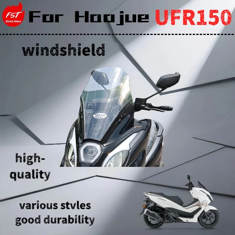 

For Haojue UFR150, a heightened and fitted modified windshield, front windshield, windproof and rainproof.