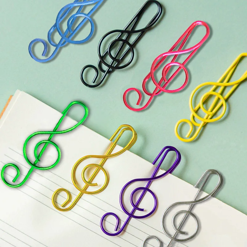 

100 PCS Music Paper Clip Metal Office Cute Binder Kawaii Stationery Clip Paper Clips Cute Decorative Paper Clips Stationery Cute